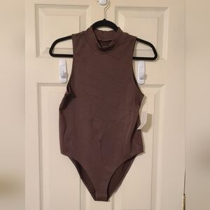 A New Day Sleeveless Brown Bodysuit